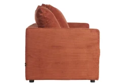 Miliboo Canapé Convertible|Voir Tous Les Canapés-Canapé convertible 3 places en tissu velours côtelé terracotta avec matelas 13 cm BACIO