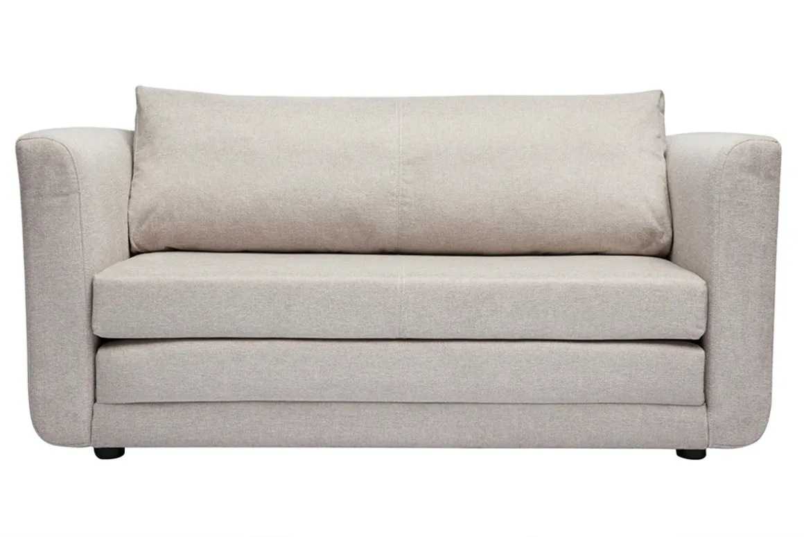 Miliboo Canapé Convertible|Voir Tous Les Canapés-Canapé convertible 2 places en tissu effet velours texturé beige LEON