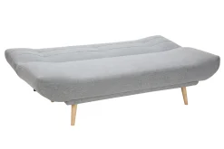 Miliboo Canapé Convertible|Voir Tous Les Canapés-Canapé convertible 3 places en tissu gris clair et bois clair FAGUO