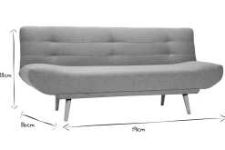 Miliboo Canapé Convertible|Voir Tous Les Canapés-Canapé convertible 3 places en tissu gris clair et bois clair FAGUO