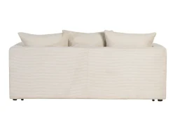 Miliboo Canapé Design|Canapé Convertible-Canapé convertible 3 places en tissu velours côtelé beige avec matelas 13 cm BACIO