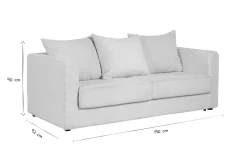 Miliboo Canapé Design|Canapé Convertible-Canapé convertible 3 places en tissu velours côtelé beige avec matelas 13 cm BACIO