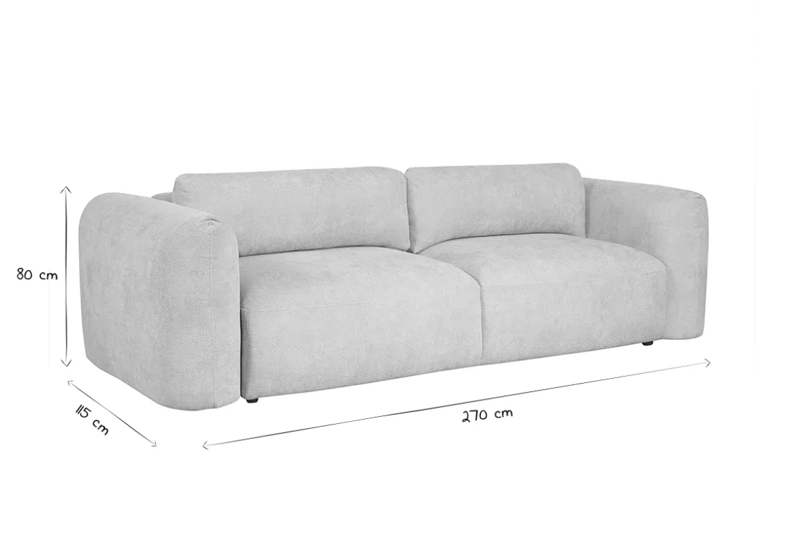 Miliboo Canapé Convertible|Voir Tous Les Canapés-Canapé convertible avec coffre 4 places en tissu velours chenille beige CRUSH