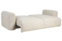 Miliboo Canapé Convertible|Voir Tous Les Canapés-Canapé convertible avec coffre 4 places en tissu velours chenille beige CRUSH