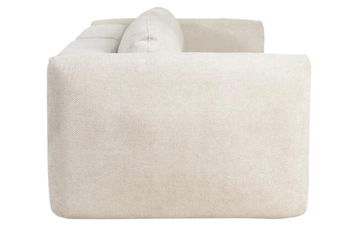 Miliboo Canapé Convertible|Voir Tous Les Canapés-Canapé convertible avec coffre 4 places en tissu velours chenille beige CRUSH