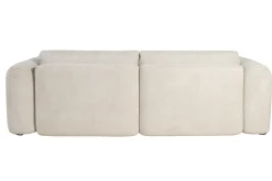 Miliboo Canapé Convertible|Voir Tous Les Canapés-Canapé convertible avec coffre 4 places en tissu velours chenille beige CRUSH