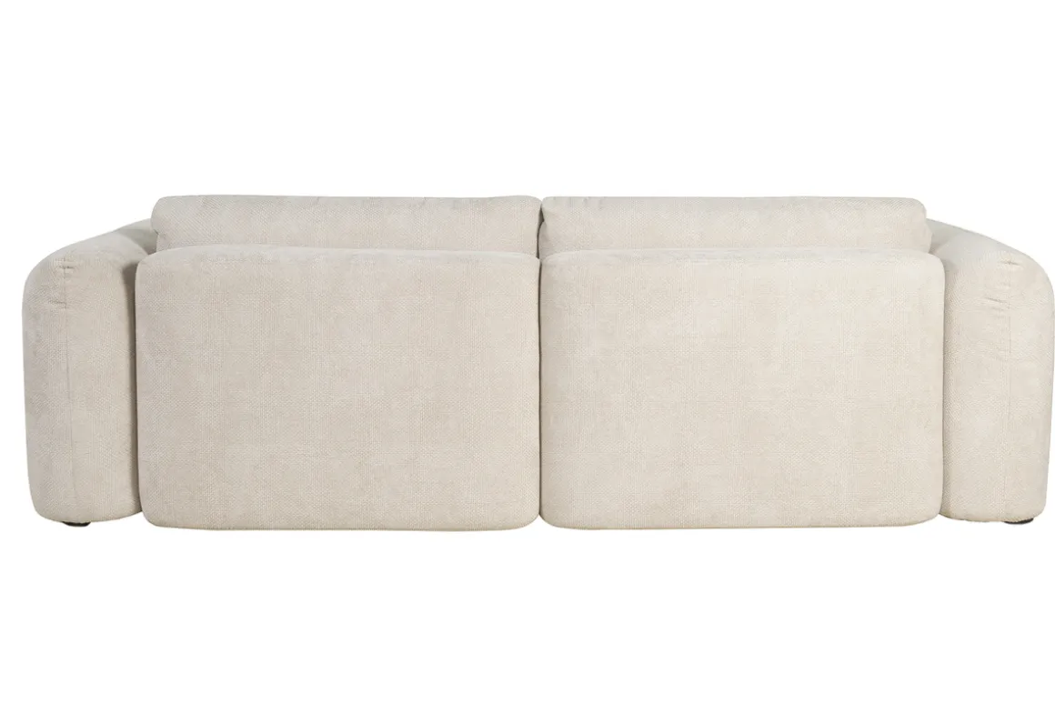 Miliboo Canapé Convertible|Voir Tous Les Canapés-Canapé convertible avec coffre 4 places en tissu velours chenille beige CRUSH