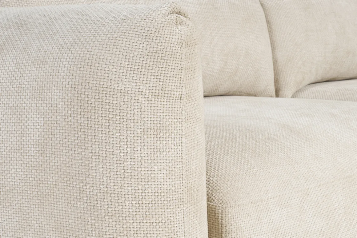 Miliboo Canapé Convertible|Voir Tous Les Canapés-Canapé convertible avec coffre 4 places en tissu velours chenille beige CRUSH