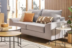 Miliboo Canapé Convertible|Voir Tous Les Canapés-Canapé convertible design 3 places en tissu gris et métal noir GAEL