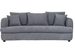 Miliboo Canapé Convertible|Voir Tous Les Canapés-Canapé convertible déhoussable 3-4 places design haricot en tissu effet velours gris anthracite SACHA