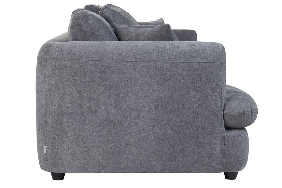 Miliboo Canapé Convertible|Voir Tous Les Canapés-Canapé convertible déhoussable 3-4 places design haricot en tissu effet velours gris anthracite SACHA