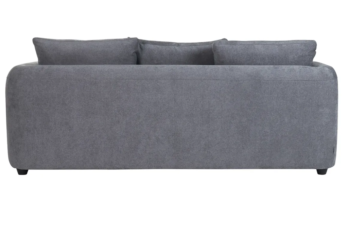 Miliboo Canapé Convertible|Voir Tous Les Canapés-Canapé convertible déhoussable 3-4 places design haricot en tissu effet velours gris anthracite SACHA