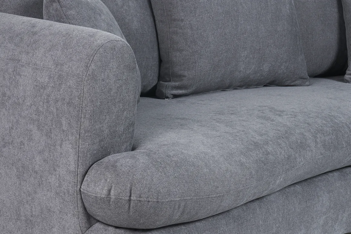 Miliboo Canapé Convertible|Voir Tous Les Canapés-Canapé convertible déhoussable 3-4 places design haricot en tissu effet velours gris anthracite SACHA