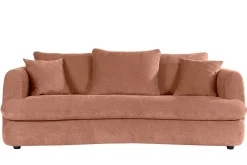 Miliboo Canapé Convertible|Voir Tous Les Canapés-Canapé convertible déhoussable 3-4 places design haricot en tissu effet velours terracotta SACHA