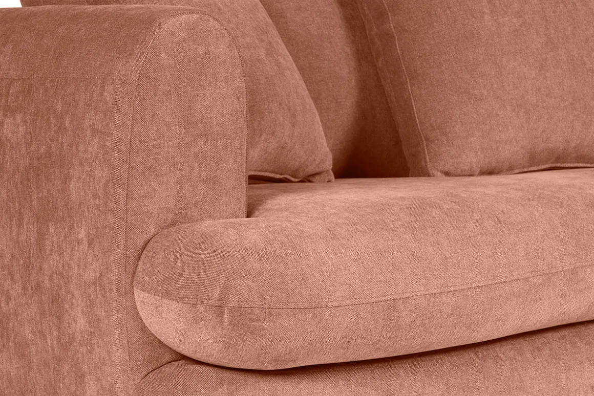 Miliboo Canapé Convertible|Voir Tous Les Canapés-Canapé convertible déhoussable 3-4 places design haricot en tissu effet velours terracotta SACHA