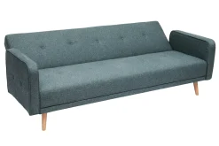 Miliboo Canapé Convertible|Voir Tous Les Canapés-Canapé convertible scandinave 3 places en tissu vert de gris et bois clair ULLA
