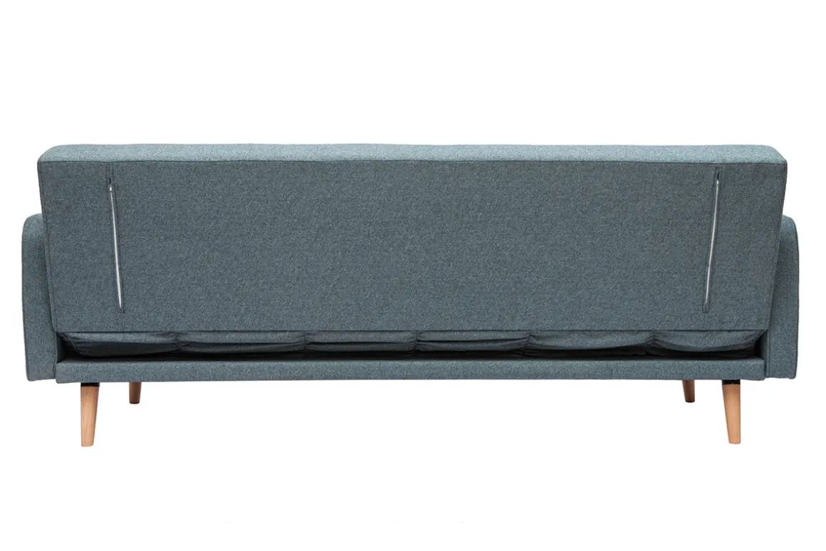 Miliboo Canapé Convertible|Voir Tous Les Canapés-Canapé convertible scandinave 3 places en tissu vert de gris et bois clair ULLA