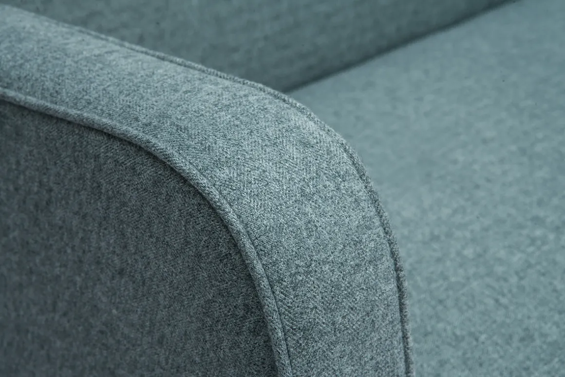 Miliboo Canapé Convertible|Voir Tous Les Canapés-Canapé convertible scandinave 3 places en tissu vert de gris et bois clair ULLA