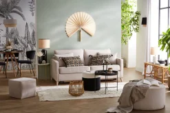 Miliboo Canapé Convertible|Voir Tous Les Canapés-Canapé convertible scandinave 3 places en tissu gris anthracite et bois clair avec matelas 10 cm PAPEL