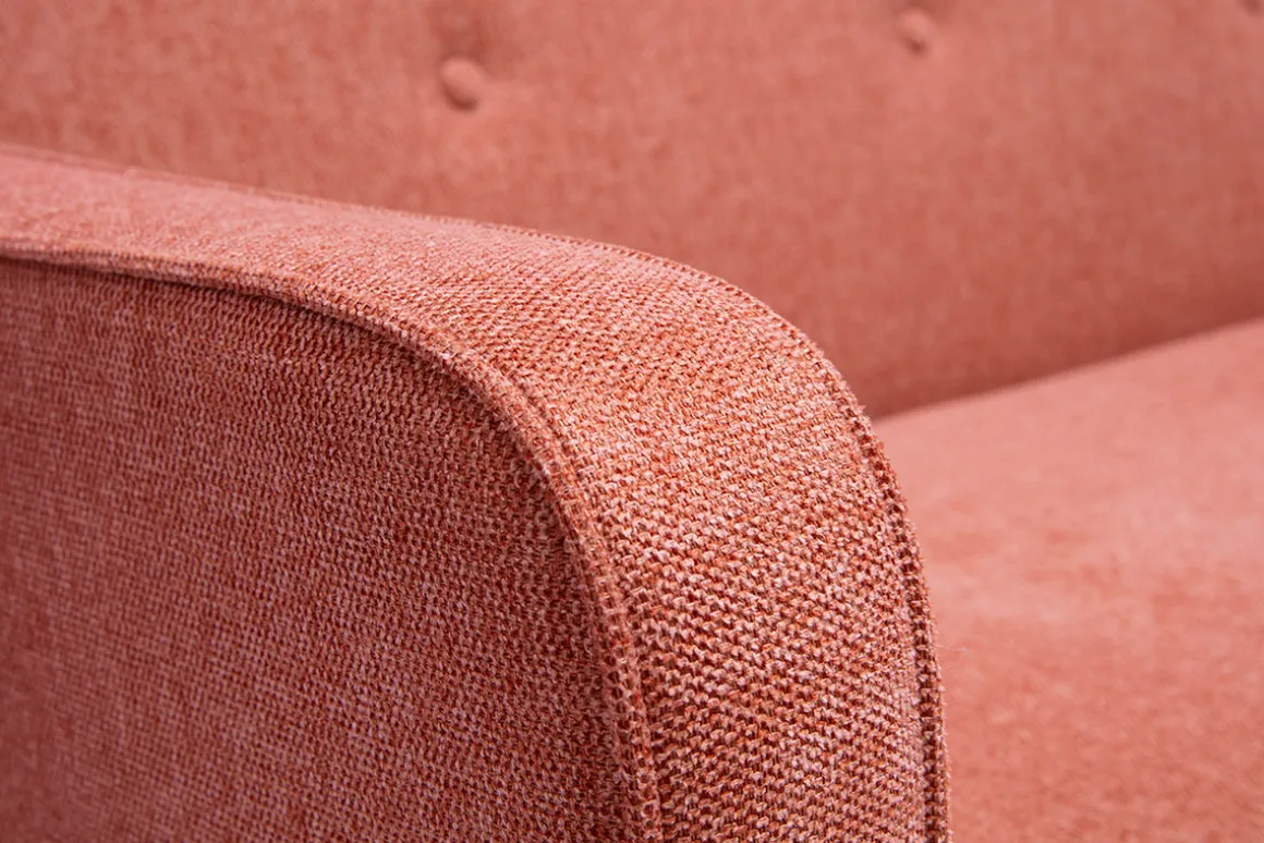 Miliboo Canapé Convertible|Voir Tous Les Canapés-Canapé convertible scandinave 3 places en tissu effet velours texturé terracotta et bois clair ULLA