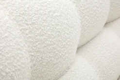 Miliboo Canapé Convertible|Voir Tous Les Canapés-Canapé convertible scandinave 3 places en tissu effet laine bouclée blanc et bois clair YUMI