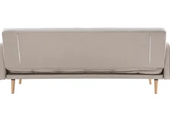 Miliboo Canapé Convertible|Voir Tous Les Canapés-Canapé convertible scandinave 3 places en tissu beige et bois clair ULLA