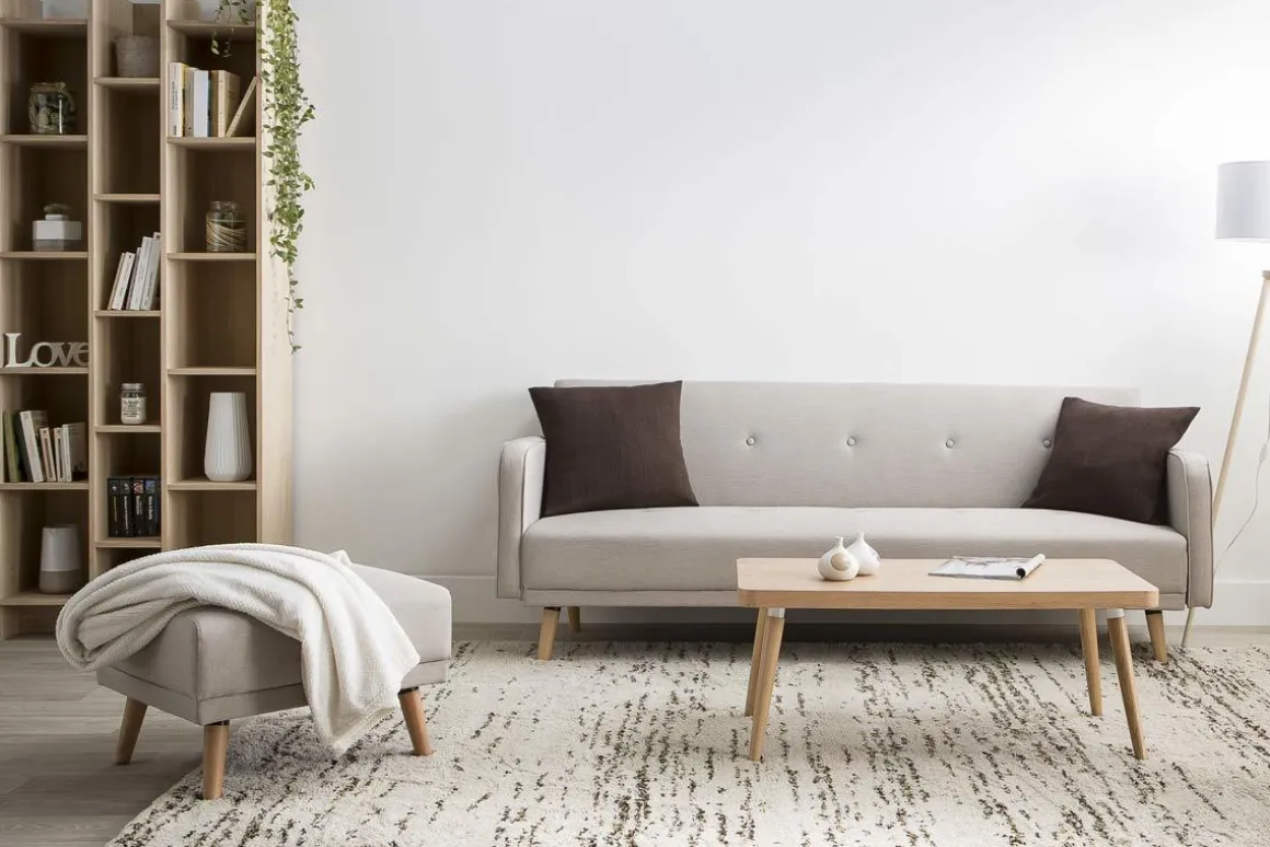 Miliboo Canapé Convertible|Voir Tous Les Canapés-Canapé convertible scandinave 3 places en tissu beige et bois clair ULLA