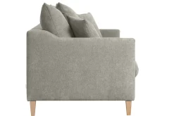 Miliboo Canapé Convertible|Voir Tous Les Canapés-Canapé convertible scandinave 3 places en tissu effet velours taupe et bois clair LOUISE