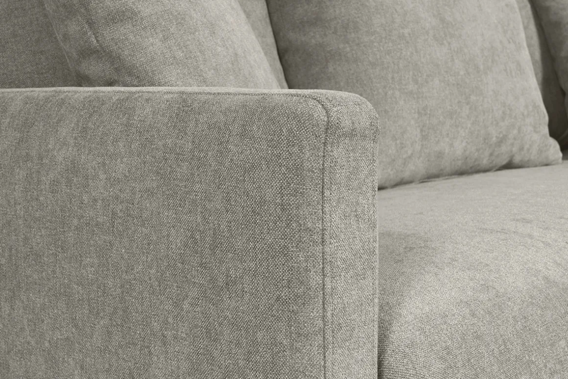 Miliboo Canapé Convertible|Voir Tous Les Canapés-Canapé convertible scandinave 3 places en tissu effet velours taupe et bois clair LOUISE