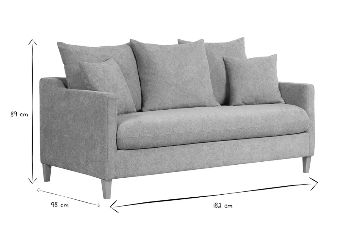 Miliboo Canapé Convertible|Voir Tous Les Canapés-Canapé convertible scandinave 3 places en tissu effet velours taupe et bois clair LOUISE