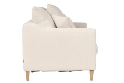 Miliboo Canapé Convertible|Voir Tous Les Canapés-Canapé convertible scandinave 3 places en tissu effet velours beige et bois clair LOUISE