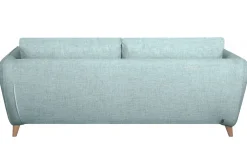 Miliboo Canapé Convertible|Voir Tous Les Canapés-Canapé convertible scandinave 3 places en tissu bleu glacier avec matelas 10 cm CREEP