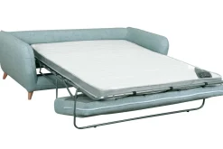 Miliboo Canapé Convertible|Voir Tous Les Canapés-Canapé convertible scandinave 3 places en tissu bleu glacier avec matelas 10 cm CREEP