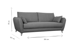 Miliboo Canapé Convertible|Voir Tous Les Canapés-Canapé convertible scandinave 3 places en tissu bleu glacier avec matelas 10 cm CREEP