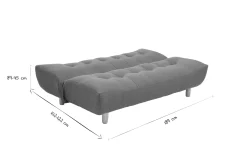 Miliboo Canapé Convertible|Voir Tous Les Canapés-Canapé convertible scandinave 3 places en tissu bleu canard et bois clair YUMI