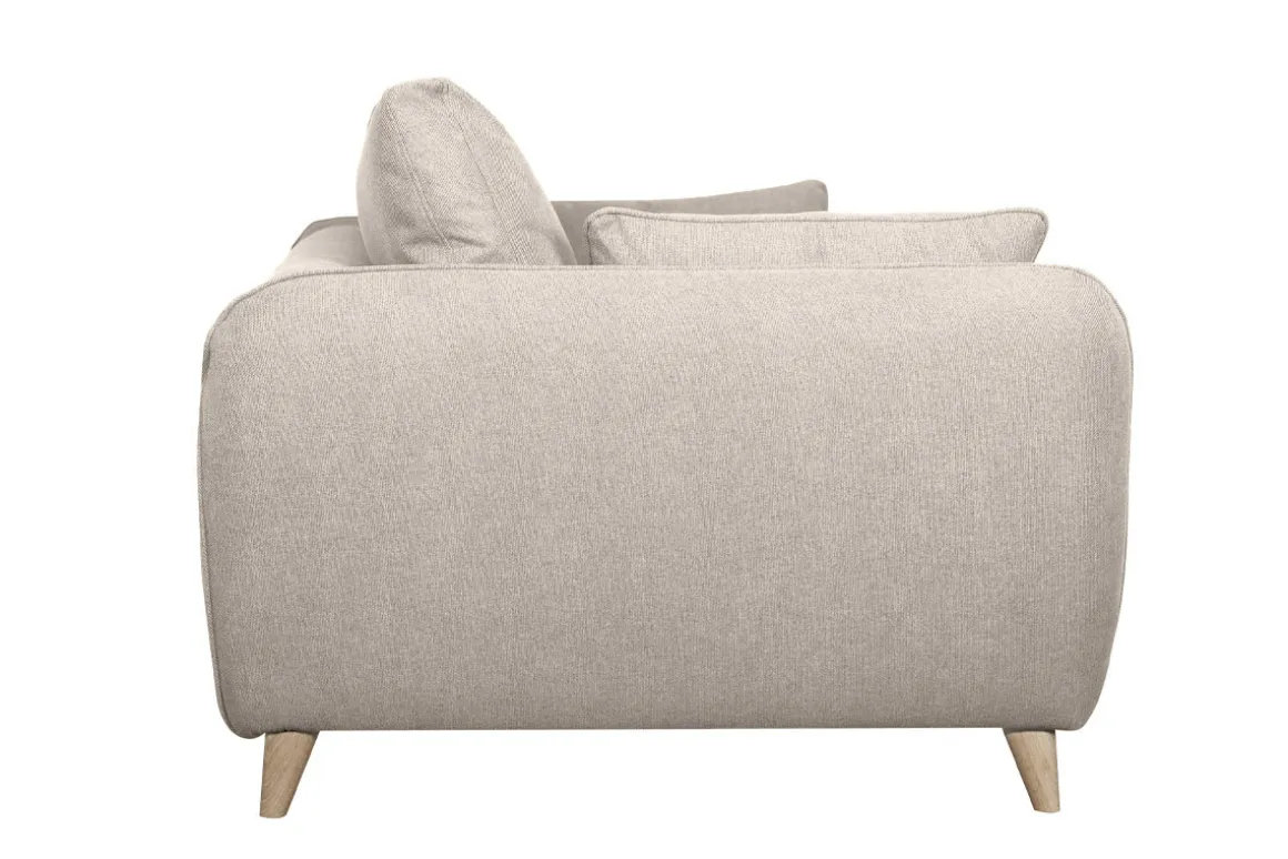 Miliboo Canapé Convertible|Voir Tous Les Canapés-Canapé convertible scandinave 3 places en tissu beige avec matelas 10 cm CREEP
