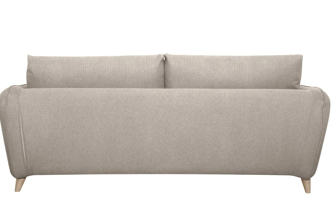 Miliboo Canapé Convertible|Voir Tous Les Canapés-Canapé convertible scandinave 3 places en tissu beige avec matelas 10 cm CREEP