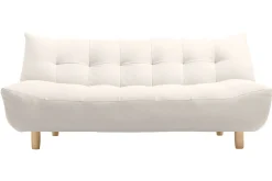 Miliboo Canapé Convertible|Voir Tous Les Canapés-Canapé convertible scandinave 3 places en tissu beige et bois clair YUMI