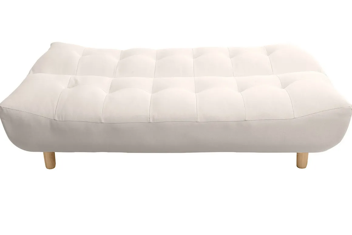 Miliboo Canapé Convertible|Voir Tous Les Canapés-Canapé convertible scandinave 3 places en tissu beige et bois clair YUMI