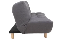 Miliboo Canapé Convertible|Voir Tous Les Canapés-Canapé convertible scandinave 3 places en tissu gris foncé et bois clair YUMI