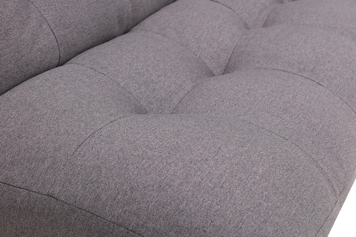 Miliboo Canapé Convertible|Voir Tous Les Canapés-Canapé convertible scandinave 3 places en tissu gris foncé et bois clair YUMI