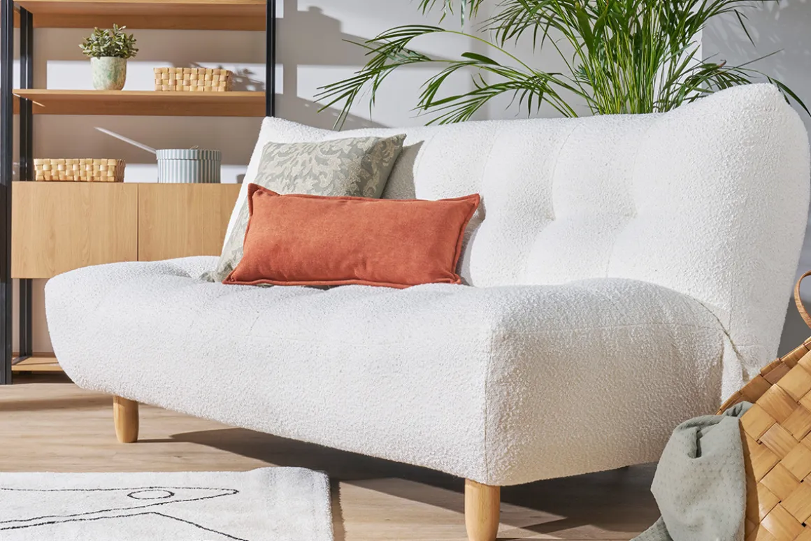 Miliboo Canapé Convertible|Voir Tous Les Canapés-Canapé convertible scandinave 3 places en tissu gris foncé et bois clair YUMI