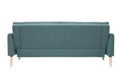 Miliboo Canapé Convertible|Voir Tous Les Canapés-Canapé convertible scandinave 3 places en tissu vert et bois clair STEWART