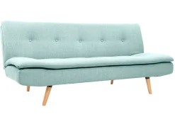 Miliboo Canapé Convertible|Voir Tous Les Canapés-Canapé convertible scandinave 3 places en tissu vert lagon et bois clair SENSO