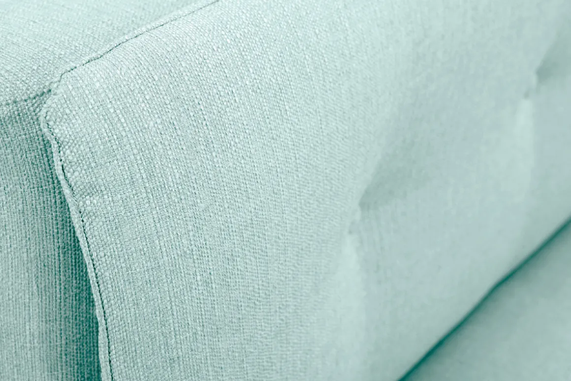 Miliboo Canapé Convertible|Voir Tous Les Canapés-Canapé convertible scandinave 3 places en tissu vert lagon et bois clair SENSO