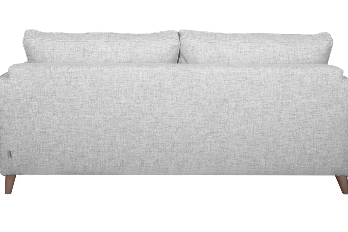 Miliboo Canapé Convertible|Voir Tous Les Canapés-Canapé convertible scandinave 3 places en tissu gris clair et bois clair avec matelas 10 cm PAPEL