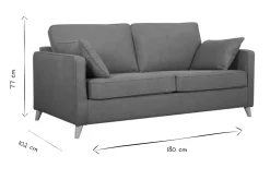 Miliboo Canapé Convertible|Voir Tous Les Canapés-Canapé convertible scandinave 3 places en tissu gris clair et bois clair avec matelas 10 cm PAPEL