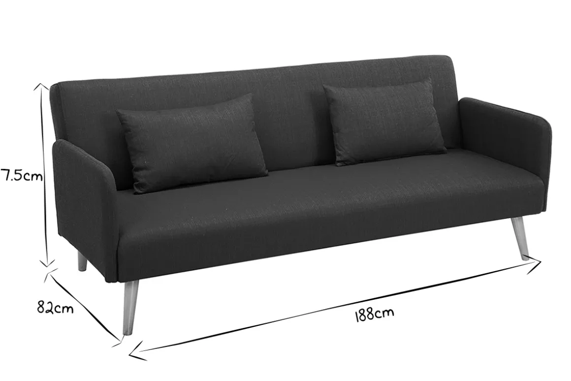 Miliboo Canapé Convertible|Voir Tous Les Canapés-Canapé convertible scandinave 3 places en tissu bleu canard et bois clair LULA