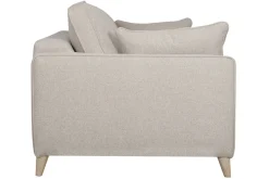 Miliboo Canapé Convertible|Voir Tous Les Canapés-Canapé convertible scandinave 3 places en tissu beige et bois clair avec matelas 10 cm PAPEL