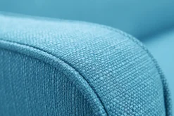 Miliboo Canapé Convertible|Voir Tous Les Canapés-Canapé convertible scandinave 3 places en tissu bleu et bois clair ULLA